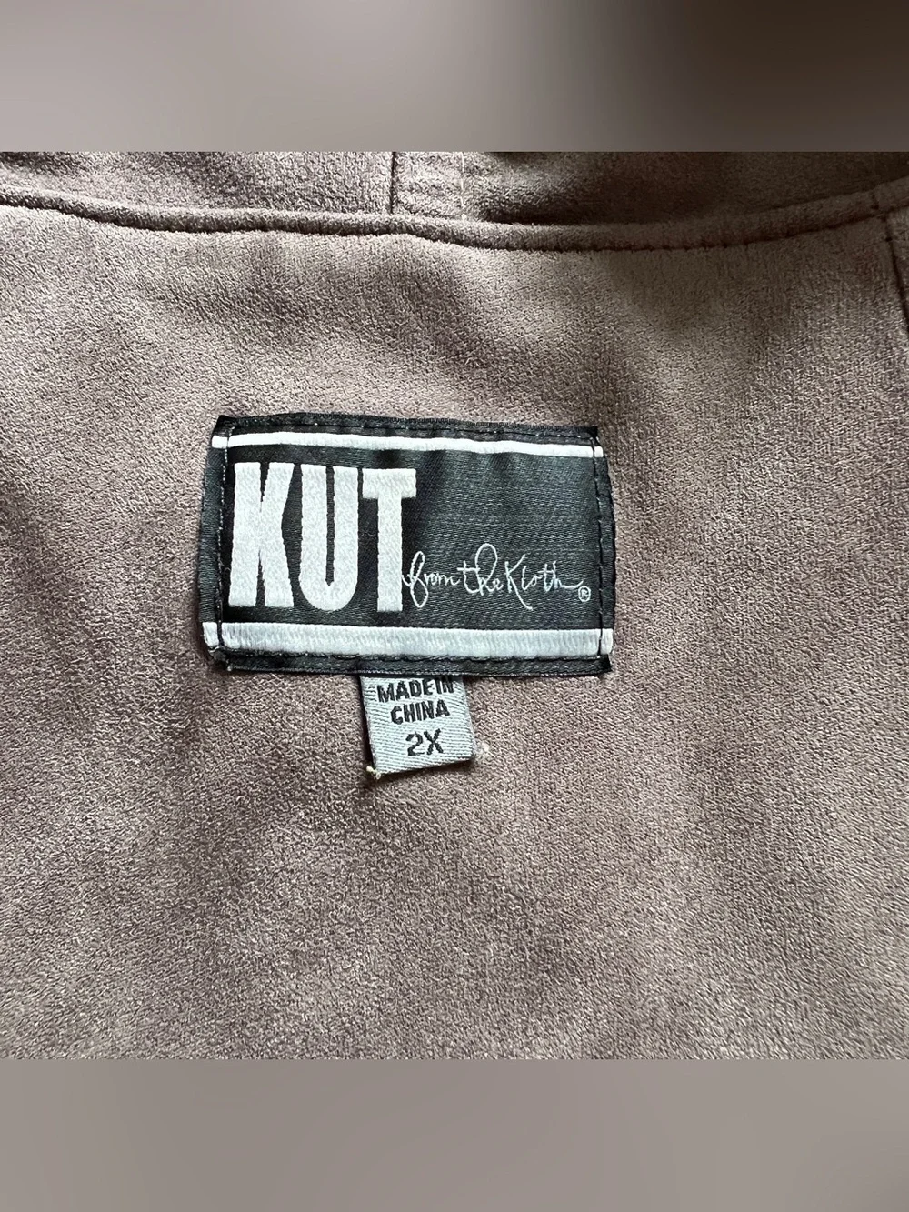Kut from the Koth‎ Faux Suede Draped Open Front Cardigan Preppy Western Sz 2X
